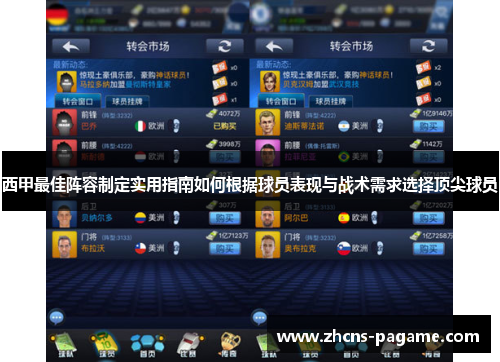 西甲最佳阵容制定实用指南如何根据球员表现与战术需求选择顶尖球员